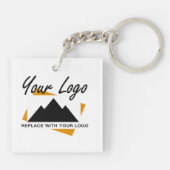 Custom Business Design Voeg uw bedrijf Logo toe Sleutelhanger (Achterkant)