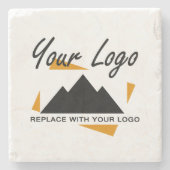 Custom Business Design Voeg uw bedrijf Logo toe Stenen Onderzetter (Voorkant)