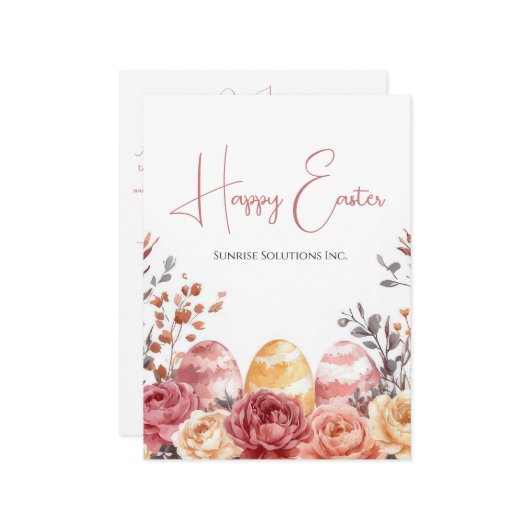 Custom Business Easter Greeting Card Kaart (Voorkant / Achterkant in situ)