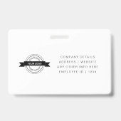 Custom Business Employee Kaart minimalistisch & mo Badge (Achterkant)