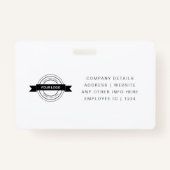 Custom Business Employee Kaart minimalistisch & mo Badge (Achterkant)
