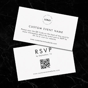 Custom Business Event RSVP met QR Code Website Informatiekaartje