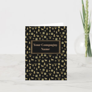 Custom business foliday card Black and Gold Feestdagen Kaart