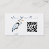 Custom Business Great Blue Heron Bird QR-code Visitekaartje (Achterkant)