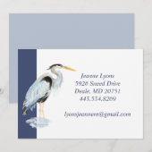 Custom Business Great Blue Heron Vogel Business Bedankkaart (Voorkant / Achterkant)