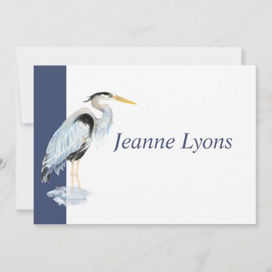 Custom Business Great Blue Heron Vogel Business Bedankkaart (Voorkant)