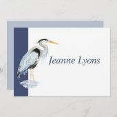 Custom Business Great Blue Heron Vogel Business Bedankkaart (Voorkant / Achterkant)