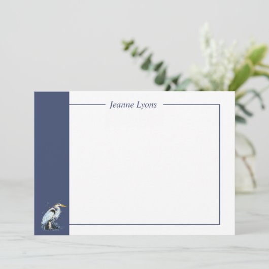 Custom Business Great Blue Heron Vogel Business Bedankkaart (Staand voorkant)