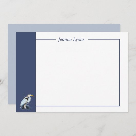 Custom Business Great Blue Heron Vogel Business Bedankkaart (Voorkant / Achterkant)