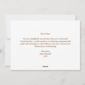 Custom Business Happy Thanksgiving Herfst Flowers Feestdagenkaart (Achterkant)