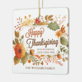 Custom Business Happy Thanksgiving Herfst Flowers Keramisch Ornament (Links)