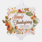 Custom Business Happy Thanksgiving Herfst Flowers Ornament Kaart (Voorkant)