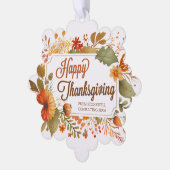 Custom Business Happy Thanksgiving Herfst Flowers Ornament Kaart (Links)