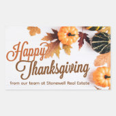 Custom Business Happy Thanksgiving Party Pumpkin Rechthoekige Sticker (Voorkant)