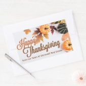 Custom Business Happy Thanksgiving Party Pumpkin Rechthoekige Sticker (Envelop)