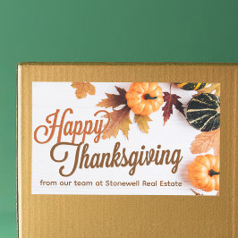 Custom Business Happy Thanksgiving Party Pumpkin Rechthoekige Sticker