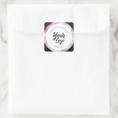 Custom business label zwart en kleurrijk marmer (Tas)