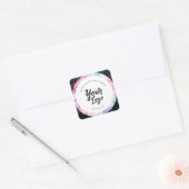 Custom business label zwart en kleurrijk marmer (Envelop)