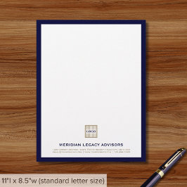Custom Business Letterhead met Navy Lijst Briefhoofd