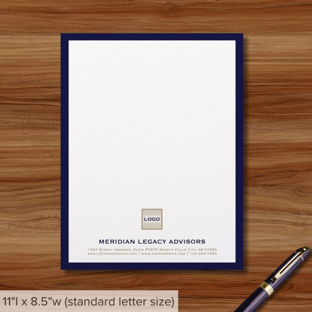 Custom Business Letterhead met Navy Lijst Briefhoofd (Creator heeft geüpload)