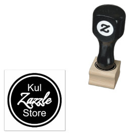 Custom Business Logo 1" x 1" Wood Art Stamp Rubberstempel