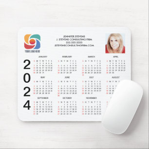 Custom Business Logo 2024 Bedrijfskalender Magneet Muismat