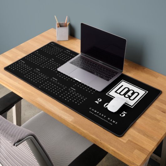 Custom Business Logo 2025 Zwart Kalender Desk Mat (Kantoor 2)