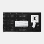 Custom Business Logo 2025 Zwart Kalender Desk Mat (Keyboard & Muis)