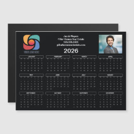 Custom Business Logo 2026 Calendar Black Magnet