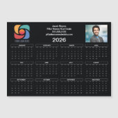 Custom Business Logo 2026 Calendar Black Magnet (Voorkant)