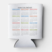 Custom Business Logo 2026 Calendar Marketing Blikjeskoeler (Voorkant)
