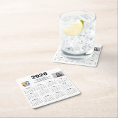 Custom Business Logo 2026 Company Calendar Kartonnen Onderzetters (Insitu)