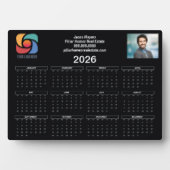 Custom Business Logo 2026 Kalender Zwart Wit Fotoplaat (voorkant)