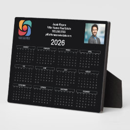 Custom Business Logo 2026 Kalender Zwart Wit Fotoplaat