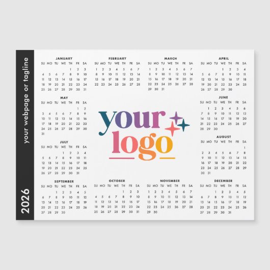 Custom Business Logo 2026 Magnetische Kalender (Voorkant)