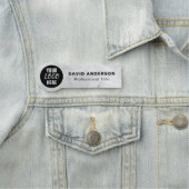 Custom Business Logo Abstract Wit Grijs Naamplaatje (In situ)