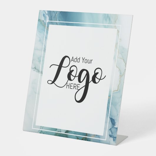 Custom Business logo adverteren marmer Reclamebord Met Voetstuk (Voorkant)