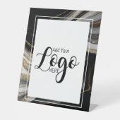 custom business logo advertising marble reclamebord met voetstuk (Voorkant)
