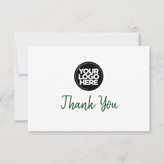 Custom Business Logo And Message Thank You Card Kaart (Voorkant)