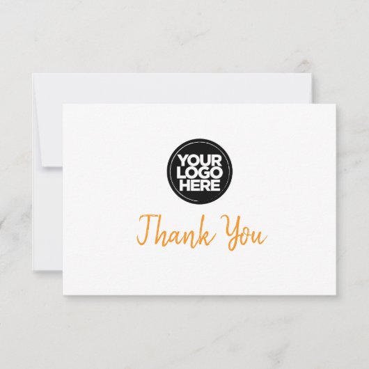 Custom Business Logo And Message Thank You Card Kaart (Voorkant)