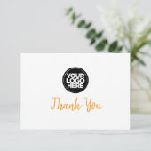 Custom Business Logo And Message Thank You Card Kaart (Staand voorkant)