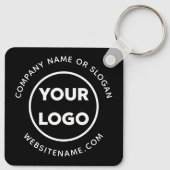 Custom Business Logo and Text Corporate Swag Black Sleutelhanger (Achterkant)