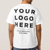 Custom Business Logo and Text front and back T-shirt (Achterkant)
