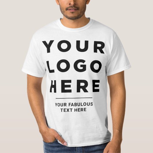 Custom Business Logo and Text front and back T-shirt (Voorkant)