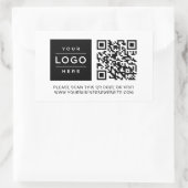 Custom Business Logo and Website QR Code Rechthoekige Sticker (Tas)