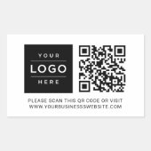 Custom Business Logo and Website QR Code Rechthoekige Sticker (Voorkant)