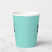 Custom Business Logo Aqua Blue Paper Party Cup Papieren Bekers (Rechts)