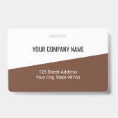Custom Business Logo Barcode Photo Employee Brown Badge (Back)