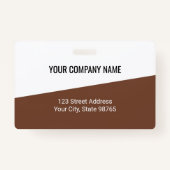 Custom Business Logo Barcode Photo Employee Brown Badge (Achterkant)