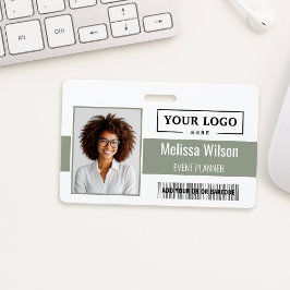 Custom Business Logo Barcode QR Code Employee Badge